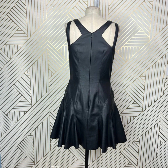 Jay Godfrey Stewart Vegan Leather Cutout Mini Dress Black Size 6‎ - Picture 7 of 11